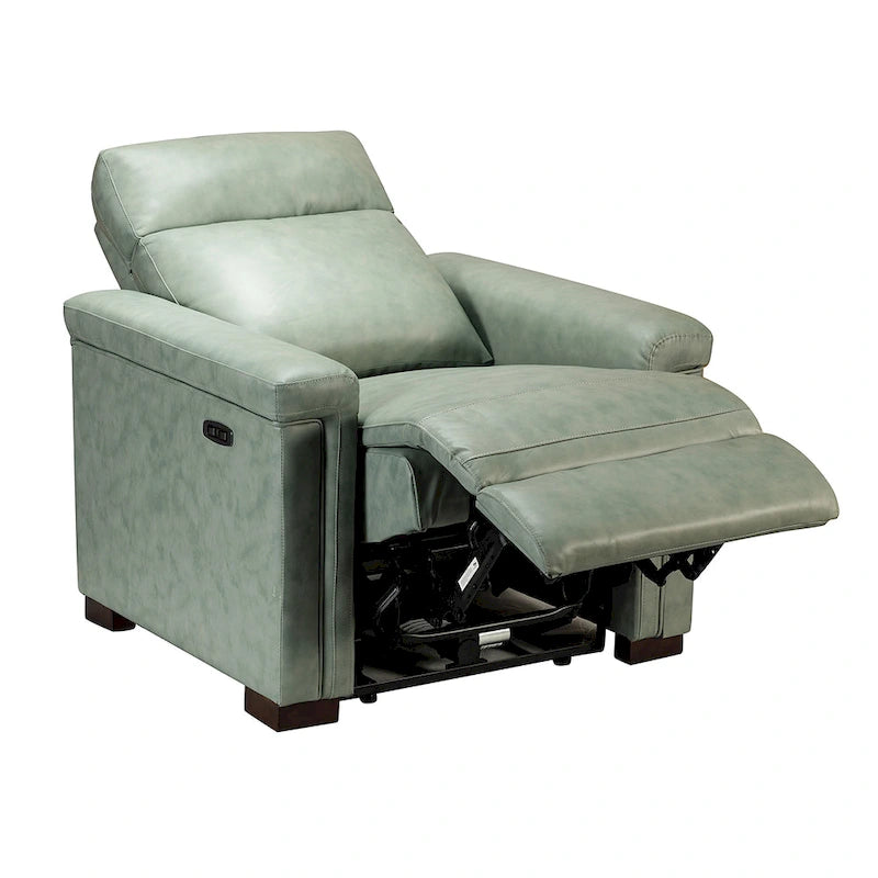 Alicia 34.65 Large Fauteuil inclinable électrique contemporain classique en cuir véritable avec port USB