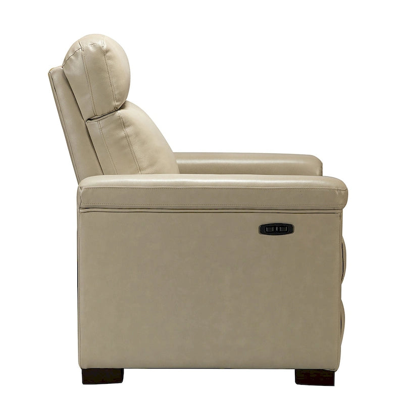Alicia 34.65 Large Fauteuil inclinable électrique contemporain classique en cuir véritable avec port USB