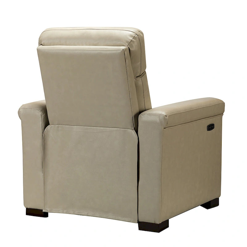 Alicia 34.65 Large Fauteuil inclinable électrique contemporain classique en cuir véritable avec port USB