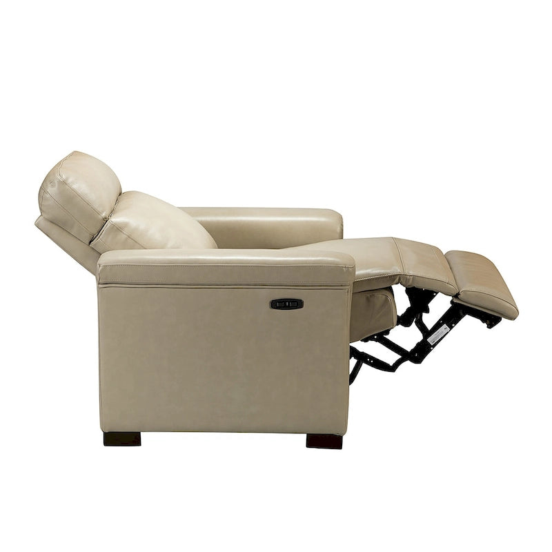 Alicia 34.65 Large Fauteuil inclinable électrique contemporain classique en cuir véritable avec port USB