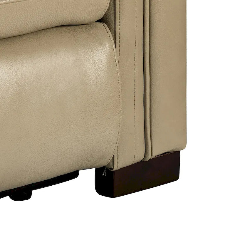 Alicia 34.65 Large Fauteuil inclinable électrique contemporain classique en cuir véritable avec port USB