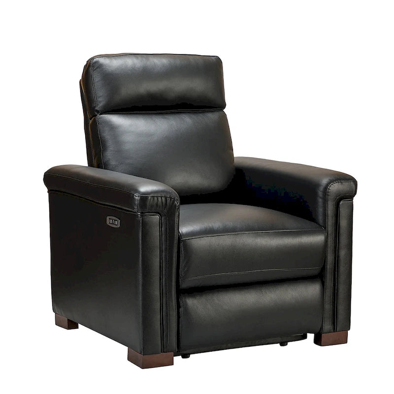 Alicia 34.65 Large Fauteuil inclinable électrique contemporain classique en cuir véritable avec port USB