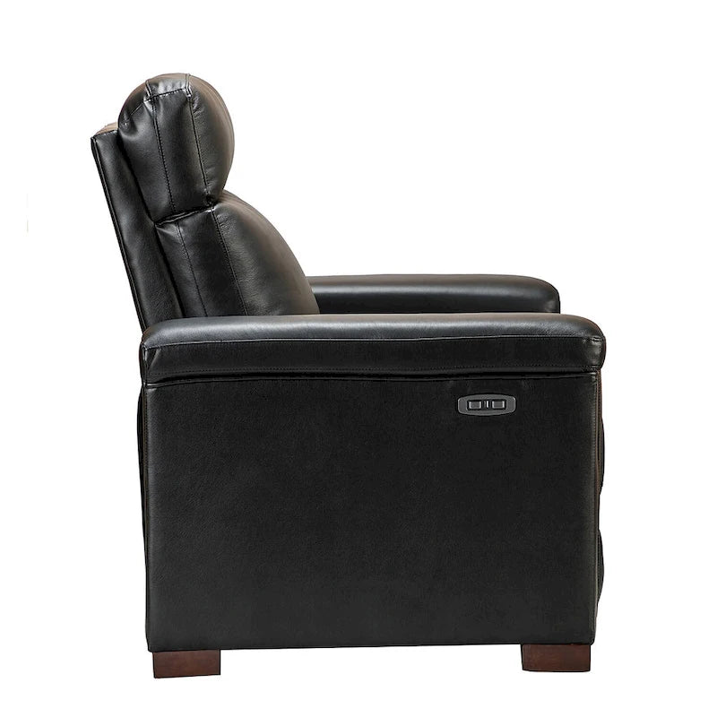 Alicia 34.65 Large Fauteuil inclinable électrique contemporain classique en cuir véritable avec port USB