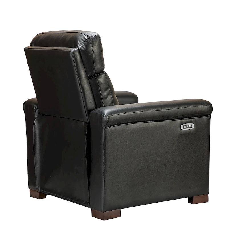 Alicia 34.65 Large Fauteuil inclinable électrique contemporain classique en cuir véritable avec port USB