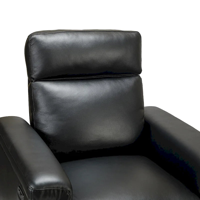 Alicia 34.65 Large Fauteuil inclinable électrique contemporain classique en cuir véritable avec port USB