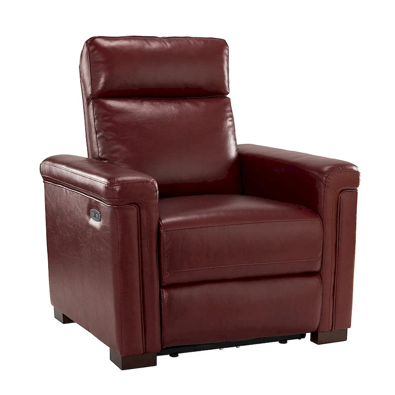 Alicia 34.65 Large Fauteuil inclinable électrique contemporain classique en cuir véritable avec port USB