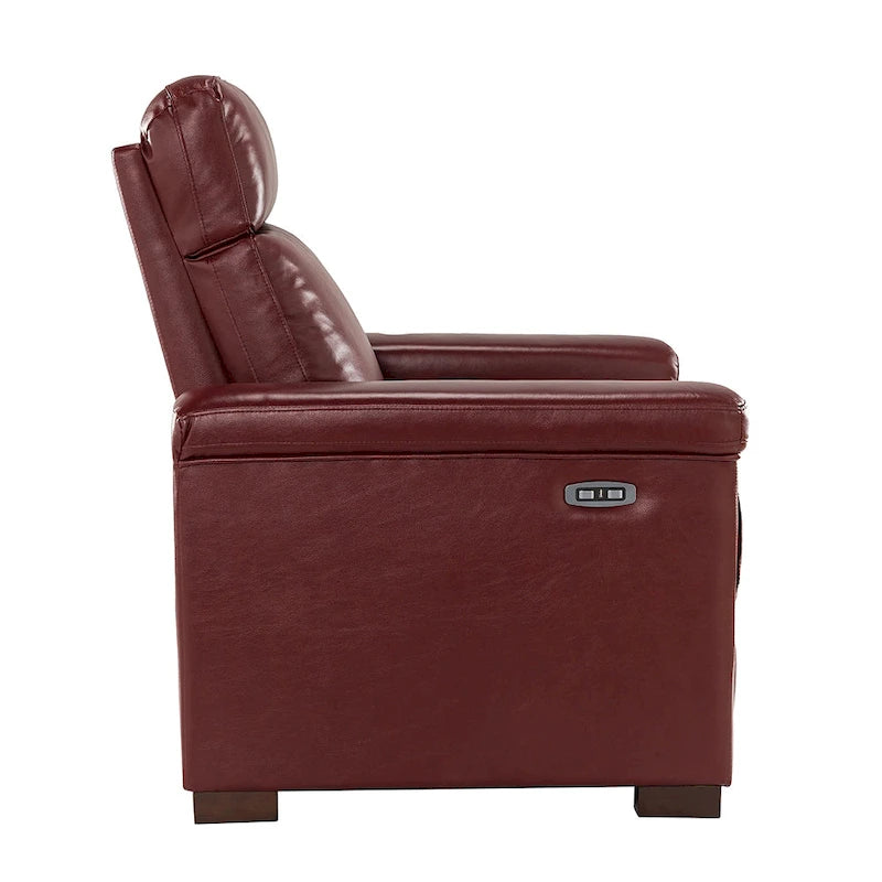 Alicia 34.65 Large Fauteuil inclinable électrique contemporain classique en cuir véritable avec port USB