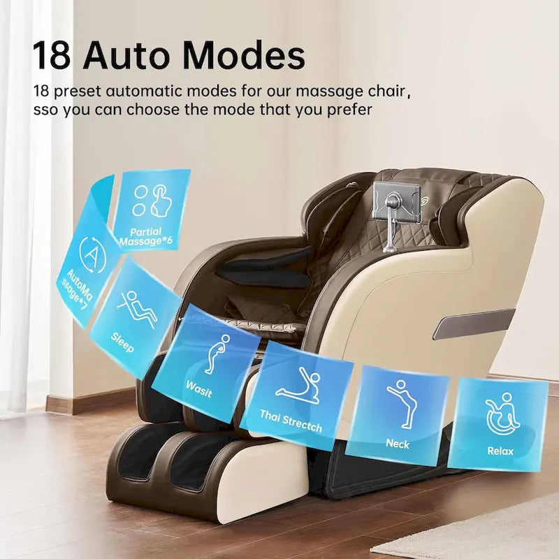 Fauteuil de massage Ukuowu Favor 05 avec gravité zéro complète, rail SL, balayage corporel et contrôle par application