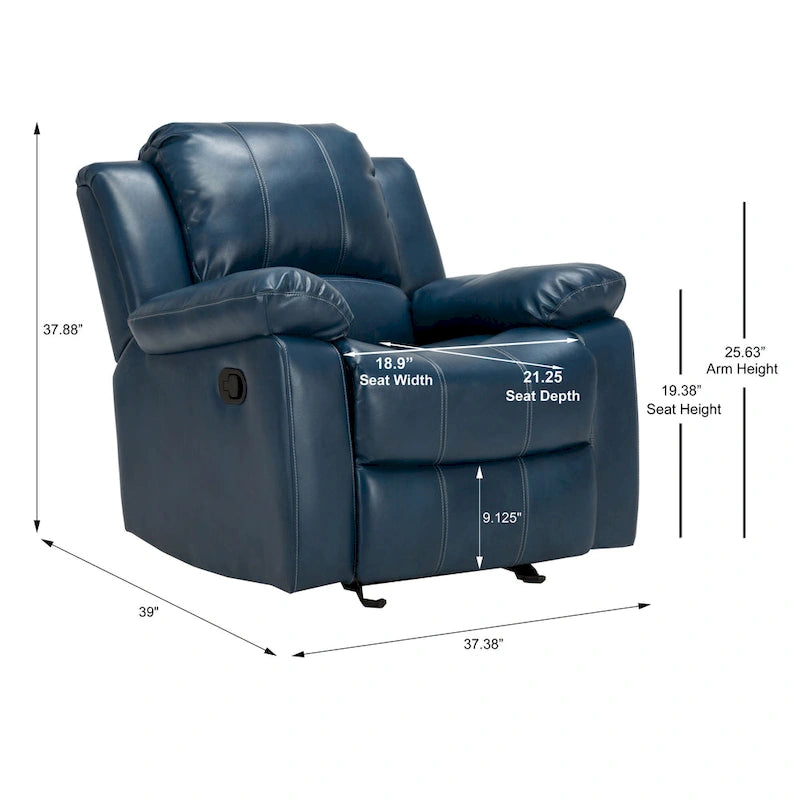 Fauteuil inclinable Charleston Leather Gel Glider Rocker de Greyson Living