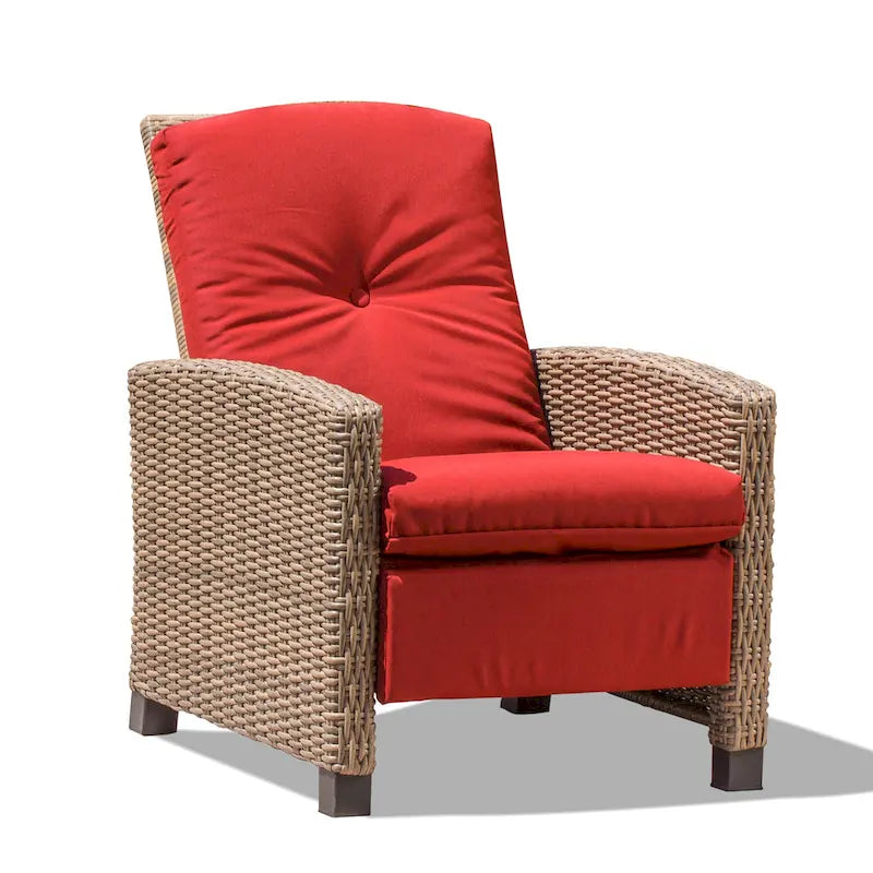 CUSchoice All-Weather Wicker Recliner with Cushion