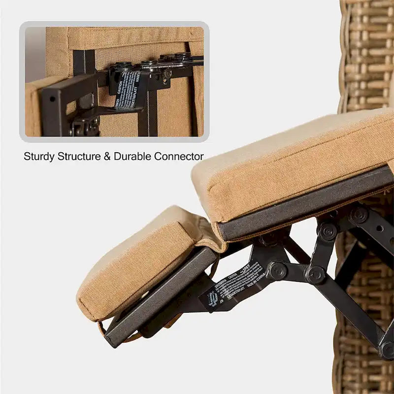 Fauteuil inclinable en osier tressé toutes saisons CUSchoice avec coussin