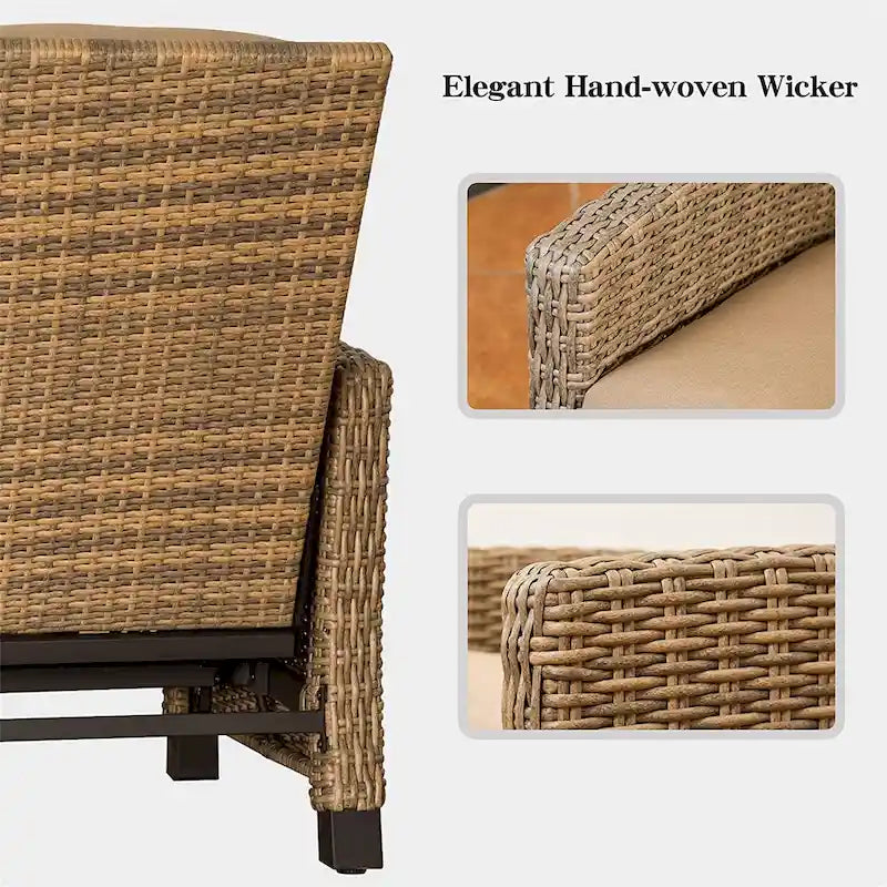 Fauteuil inclinable en osier tressé toutes saisons CUSchoice avec coussin