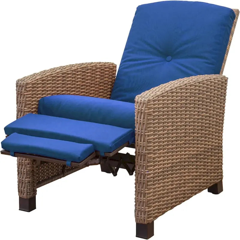 Fauteuil inclinable en osier tressé toutes saisons CUSchoice avec coussin