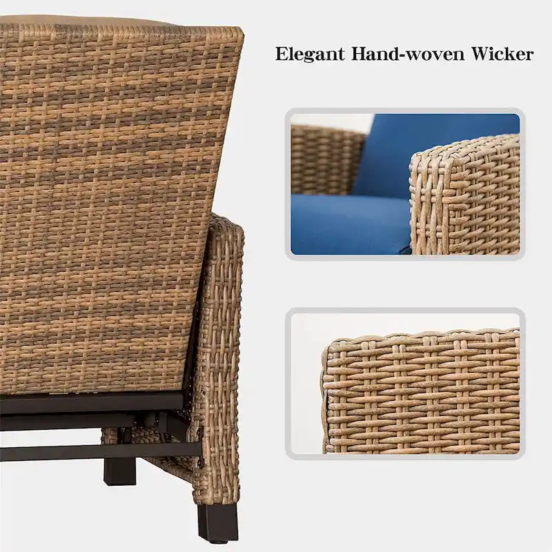 Fauteuil inclinable en osier tressé toutes saisons CUSchoice avec coussin