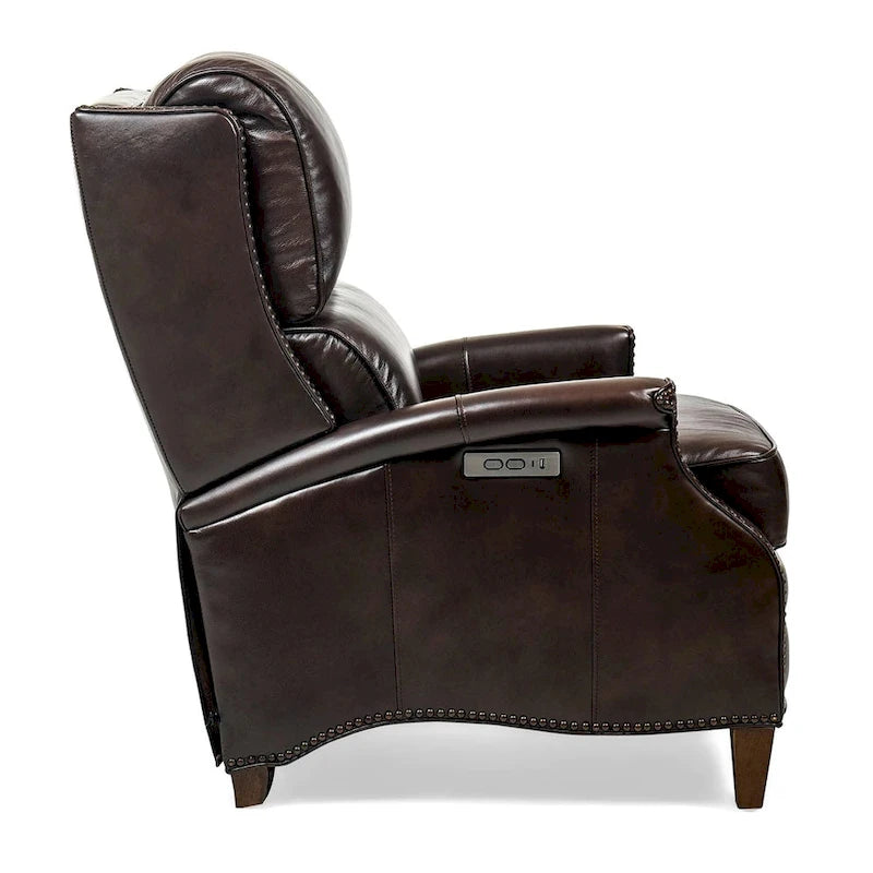Fauteuil inclinable électrique en cuir véritable Hekkin avec appui-tête réglable et port USB, très confortable pour le salon