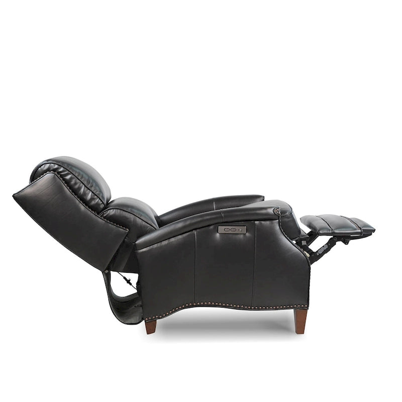 Fauteuil inclinable électrique en cuir véritable Hekkin avec appui-tête réglable et port USB, très confortable pour le salon
