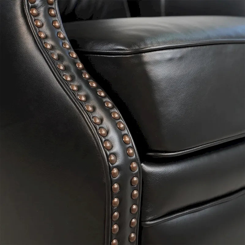 Fauteuil inclinable électrique en cuir véritable Hekkin avec appui-tête réglable et port USB, très confortable pour le salon