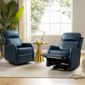 Fauteuil inclinable pivotant et basculant manuel en similicuir moderne Esteban avec oreilles, ensemble de 2