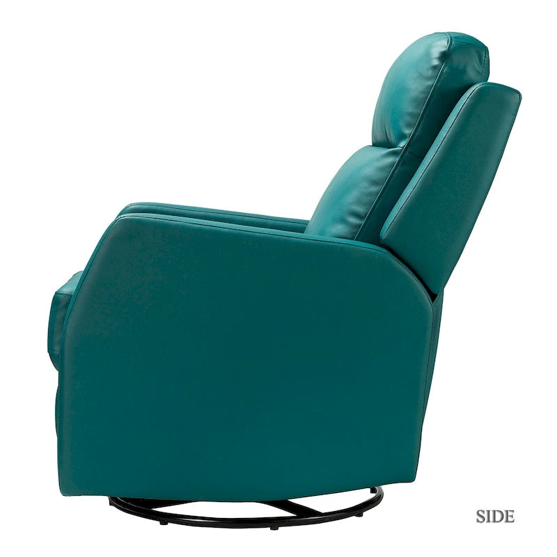 Fauteuil inclinable pivotant et basculant manuel en similicuir moderne Esteban avec oreilles, ensemble de 2