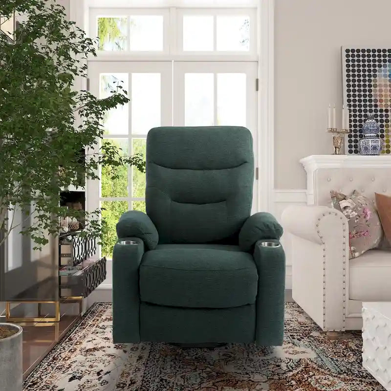 Fauteuil inclinable de massage électrique rembourré Clihome avec porte-gobelet