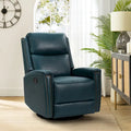 Fauteuil inclinable, pivotant et à bascule moderne Fiacro 30.31W à dossier haut en cuir véritable avec clous de finition