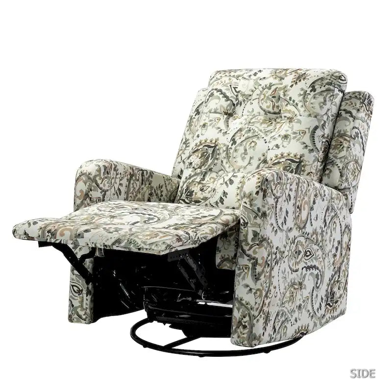 Fauteuil inclinable pivotant manuel Arlette Contemporary Floral avec dossier capitonné