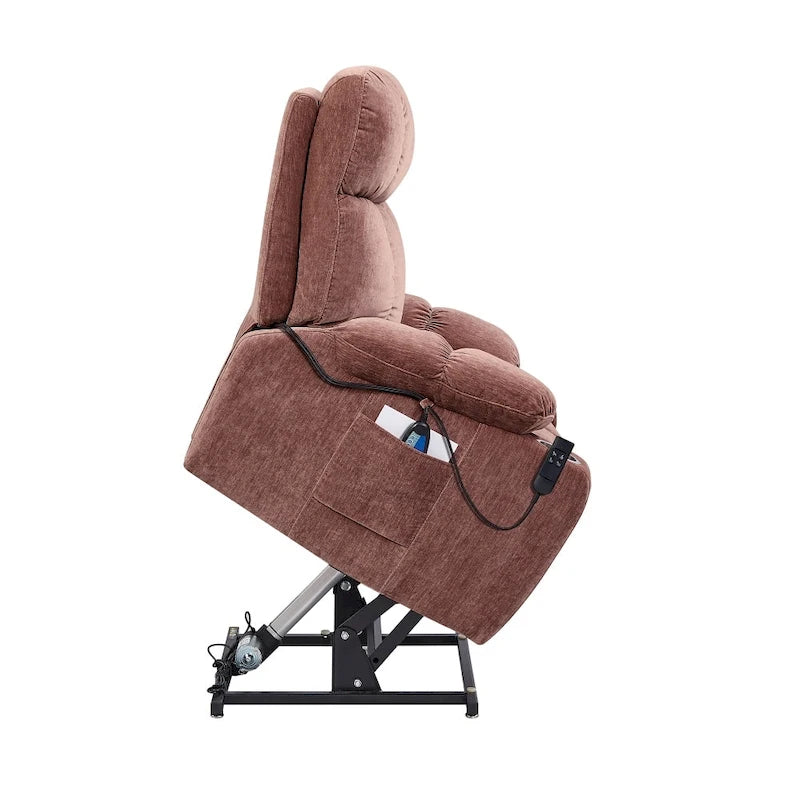 Fauteuil inclinable releveur électrique pour personnes âgées avec fonction de massage chauffant