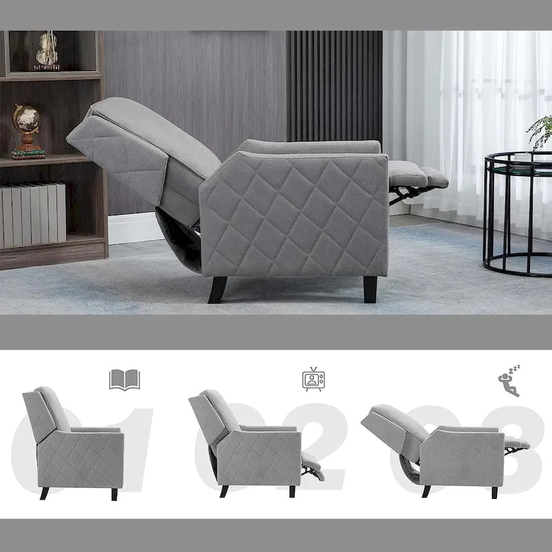 AVAWING Lot de 2 fauteuils inclinables à dossier poussoir en lin avec dossier à oreilles
