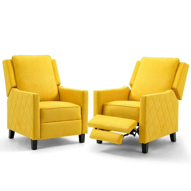 AVAWING Lot de 2 fauteuils inclinables à dossier poussoir en lin avec dossier à oreilles