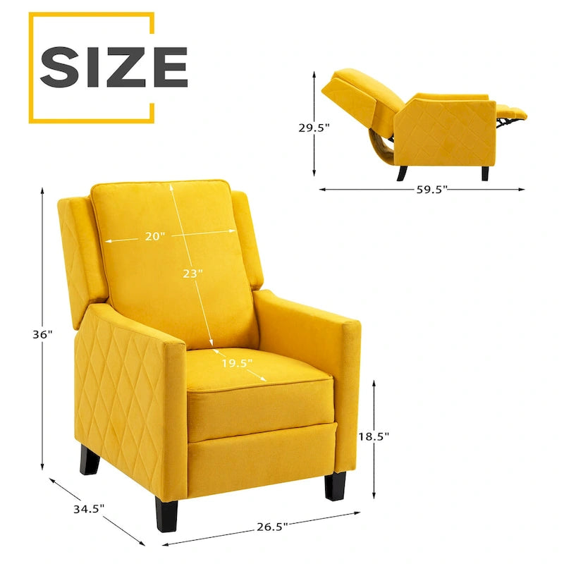 AVAWING Lot de 2 fauteuils inclinables à dossier poussoir en lin avec dossier à oreilles