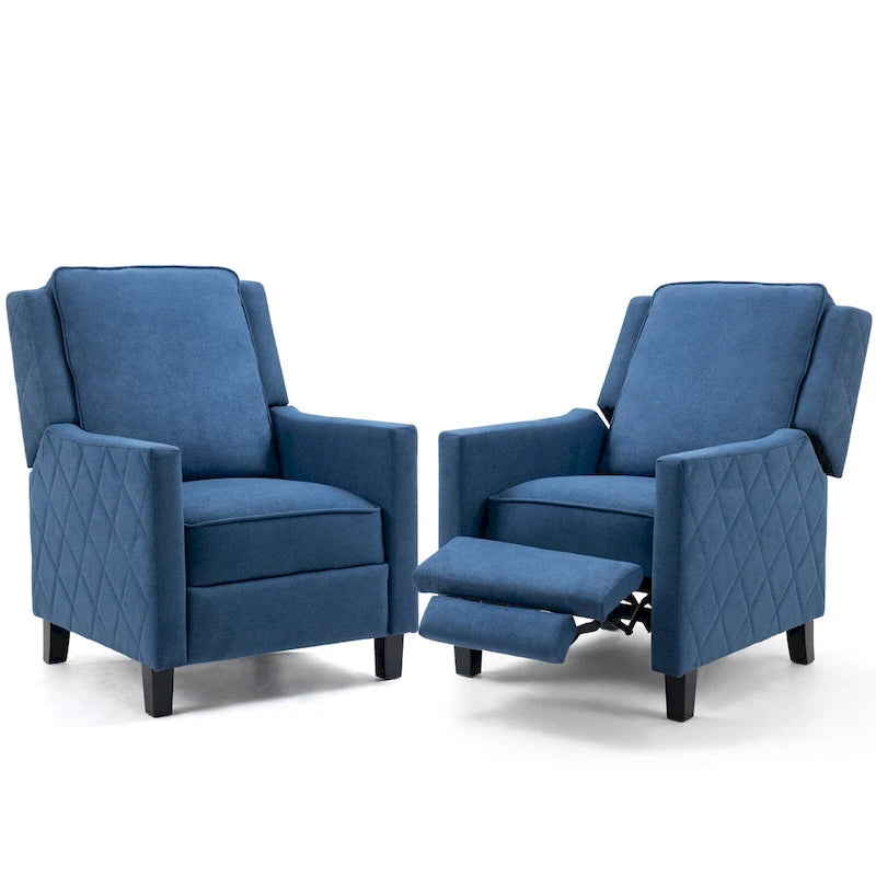 AVAWING Lot de 2 fauteuils inclinables à dossier poussoir en lin avec dossier à oreilles