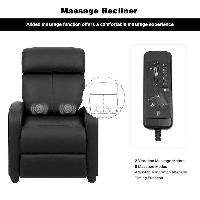 Fauteuil de massage inclinable Homall en similicuir PU pour cinéma maison avec siège rembourré