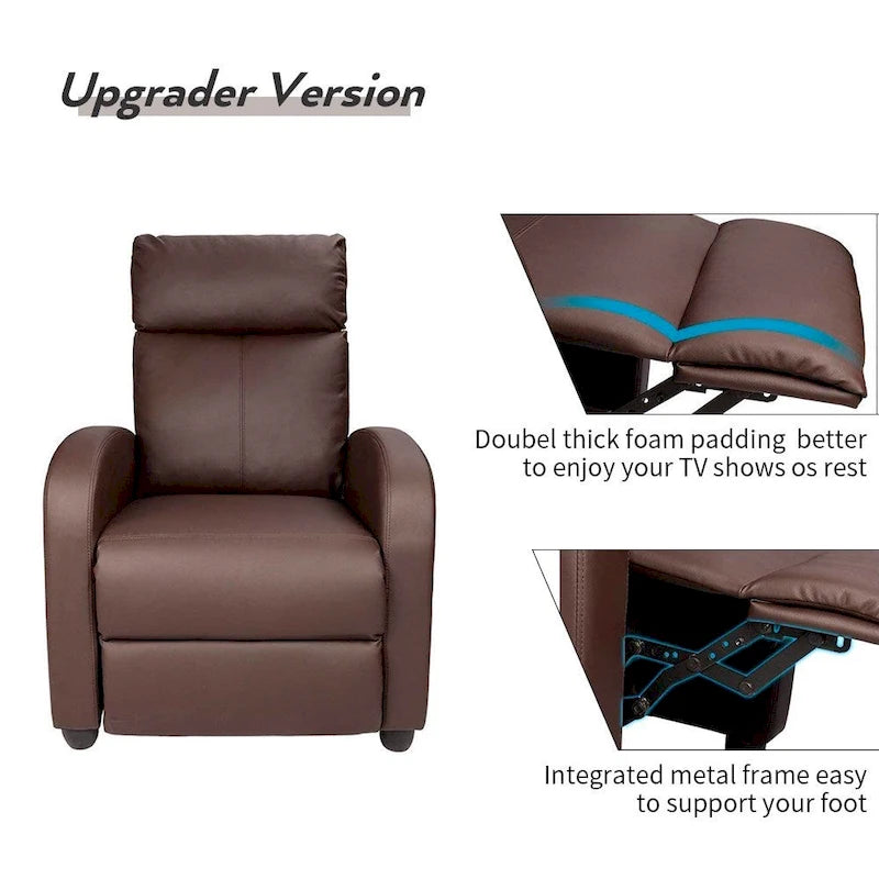 Fauteuil de massage inclinable Homall en similicuir PU pour cinéma maison avec siège rembourré