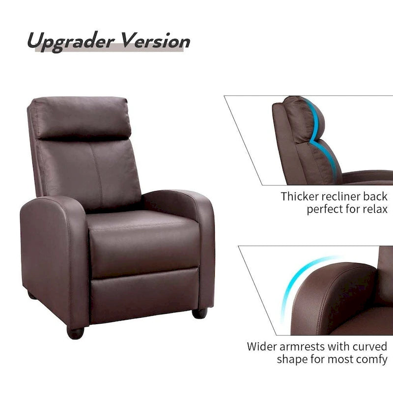 Fauteuil de massage inclinable Homall en similicuir PU pour cinéma maison avec siège rembourré