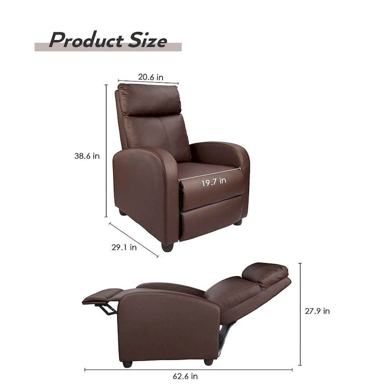 Fauteuil de massage inclinable Homall en similicuir PU pour cinéma maison avec siège rembourré