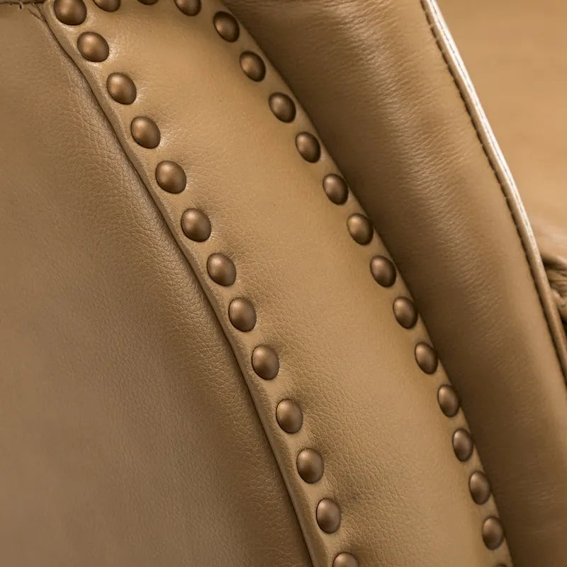 Fauteuil inclinable électrique en cuir véritable Eliseo avec port USB et dossier à oreilles