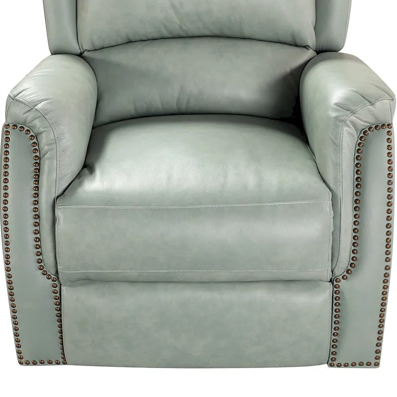 Fauteuil inclinable électrique en cuir véritable Eliseo avec port USB et dossier à oreilles