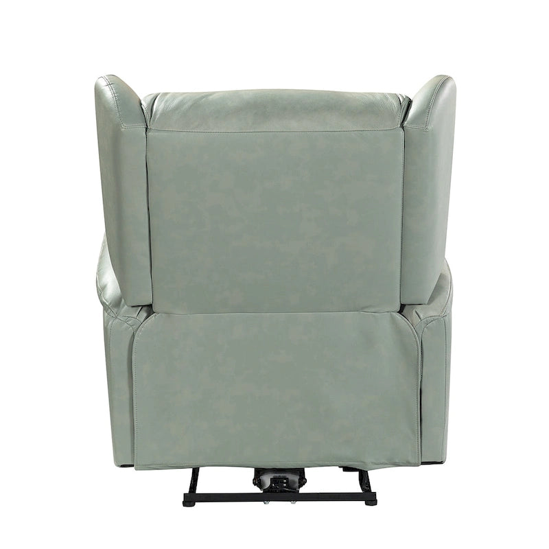Fauteuil inclinable électrique en cuir véritable Eliseo avec port USB et dossier à oreilles
