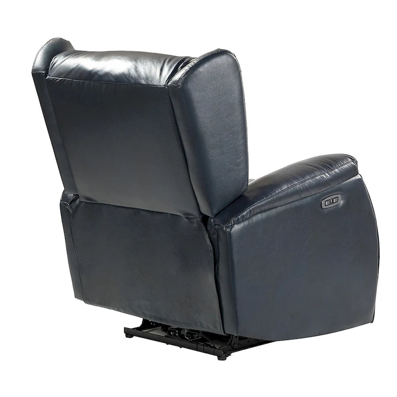 Fauteuil inclinable électrique en cuir véritable Eliseo avec port USB et dossier à oreilles