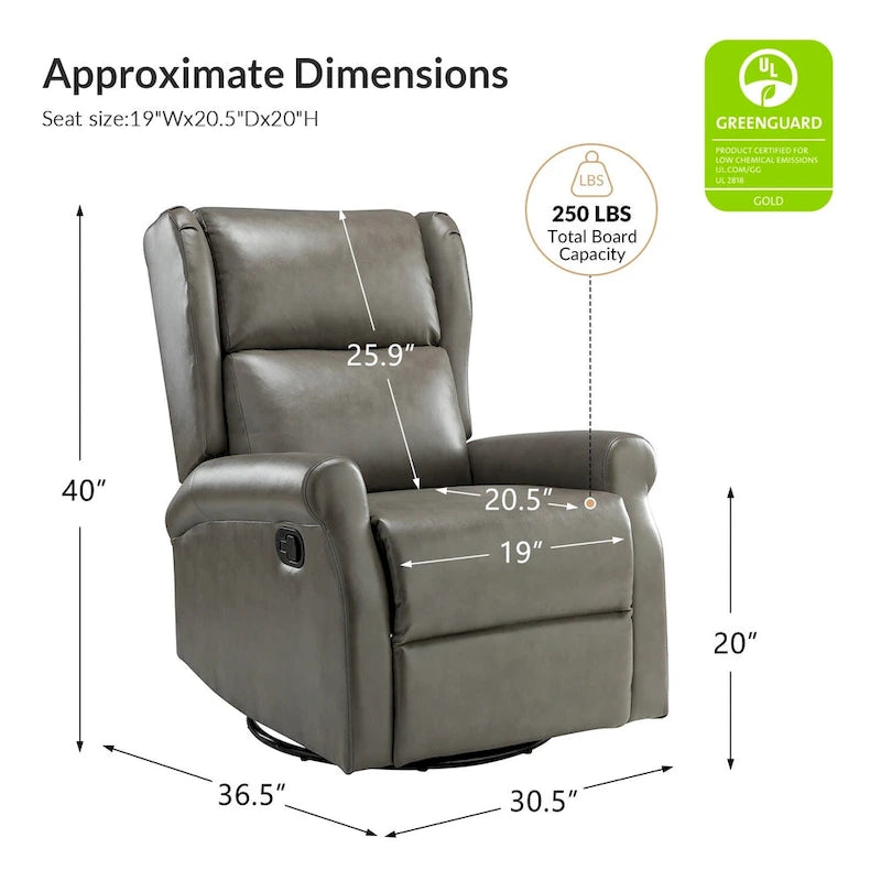 Fauteuil de chambre d'enfant pivotant Baksoho en similicuir contemporain avec base en métal par HULALA HOME
