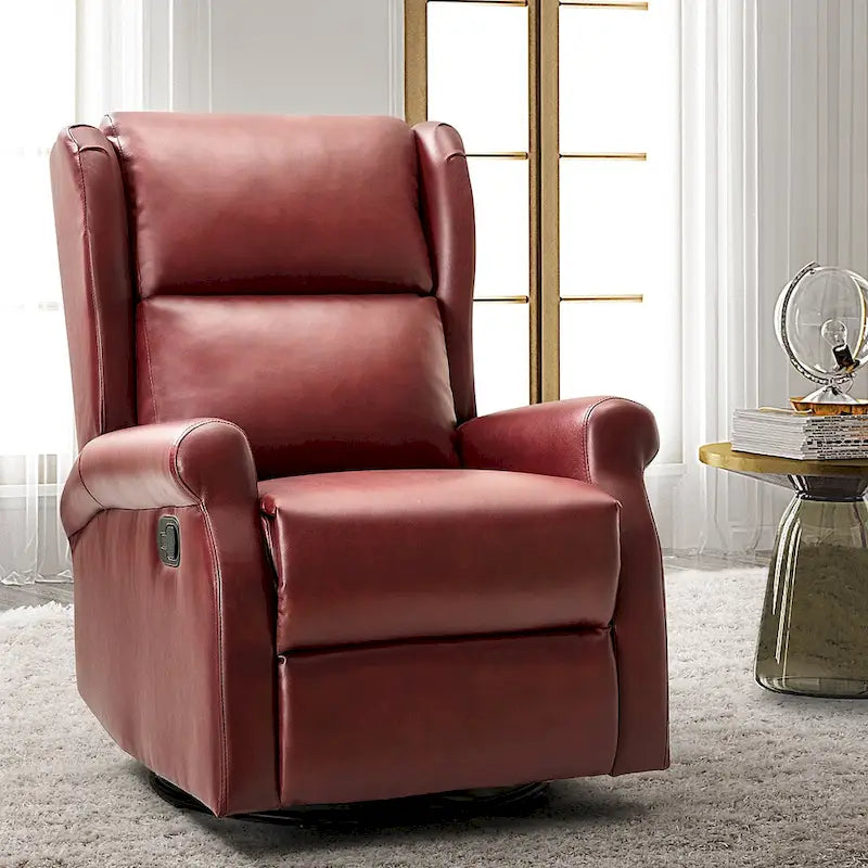 Fauteuil de chambre d'enfant pivotant Baksoho en similicuir contemporain avec base en métal par HULALA HOME