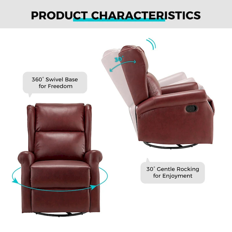 Fauteuil de chambre d'enfant pivotant Baksoho en similicuir contemporain avec base en métal par HULALA HOME