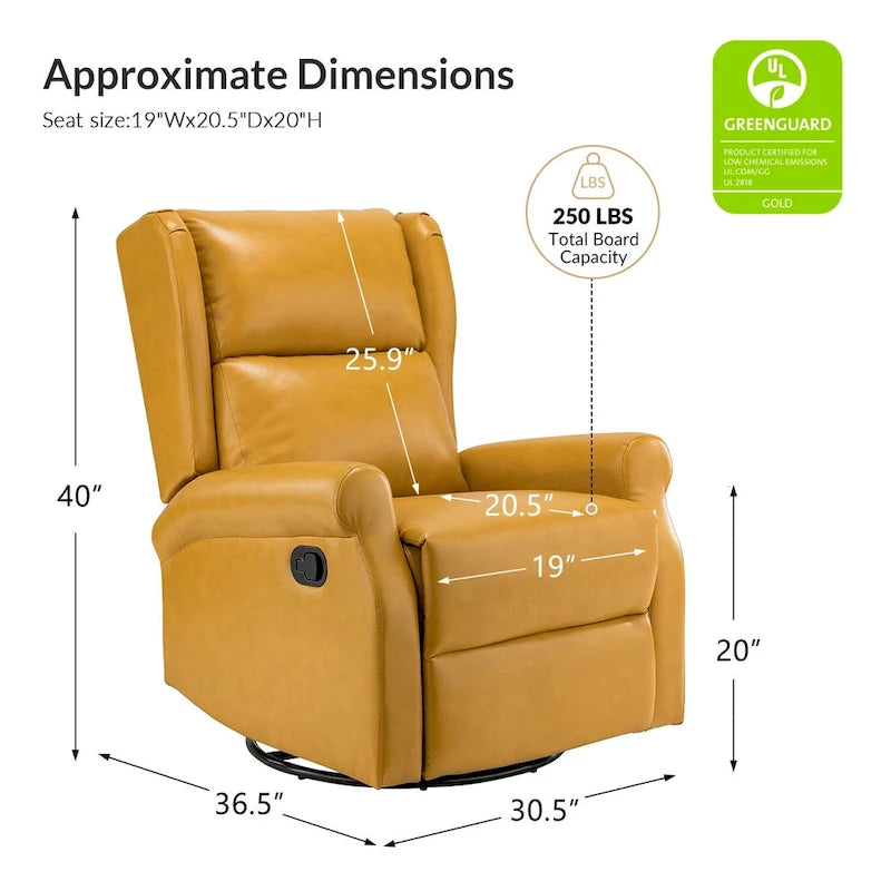 Fauteuil de chambre d'enfant pivotant Baksoho en similicuir contemporain avec base en métal par HULALA HOME