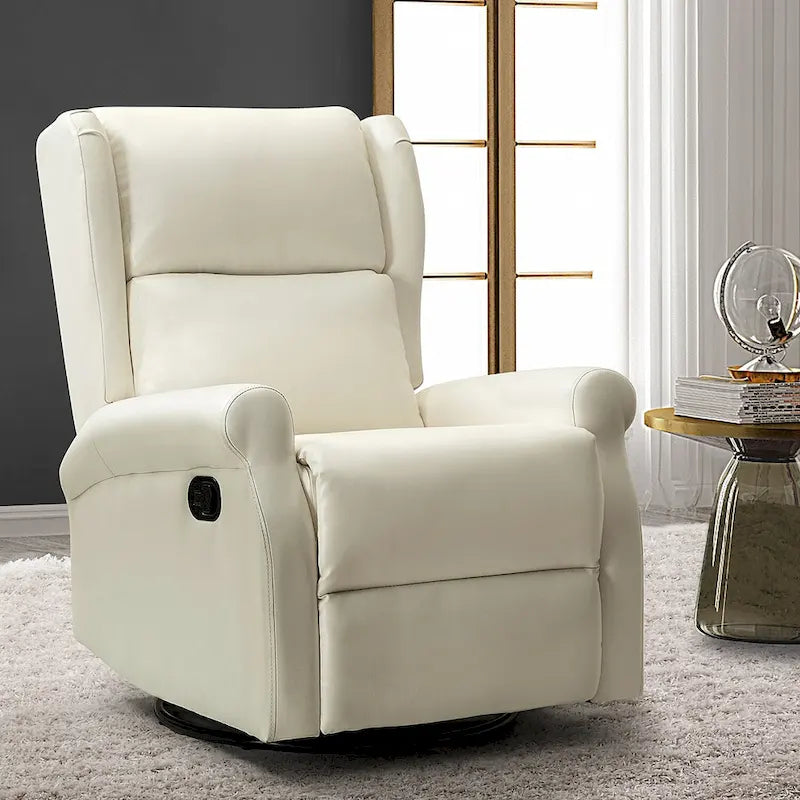 Fauteuil de chambre d'enfant pivotant Baksoho en similicuir contemporain avec base en métal par HULALA HOME