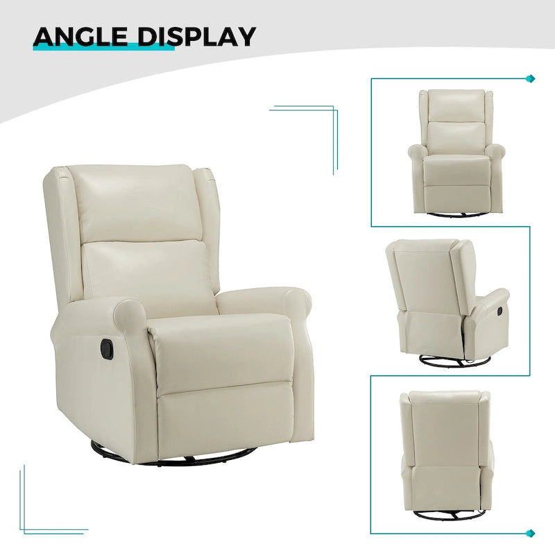 Fauteuil de chambre d'enfant pivotant Baksoho en similicuir contemporain avec base en métal par HULALA HOME