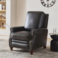 Fauteuil inclinable en cuir véritable de style Mid-century Modern "Cigar" avec garniture cloutée par HULALA HOME