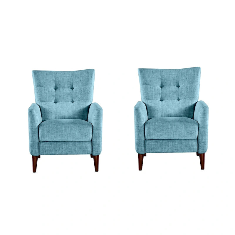 Fauteuils inclinables manuels modernes Aurora (lot de 2) avec pieds en bois massif
