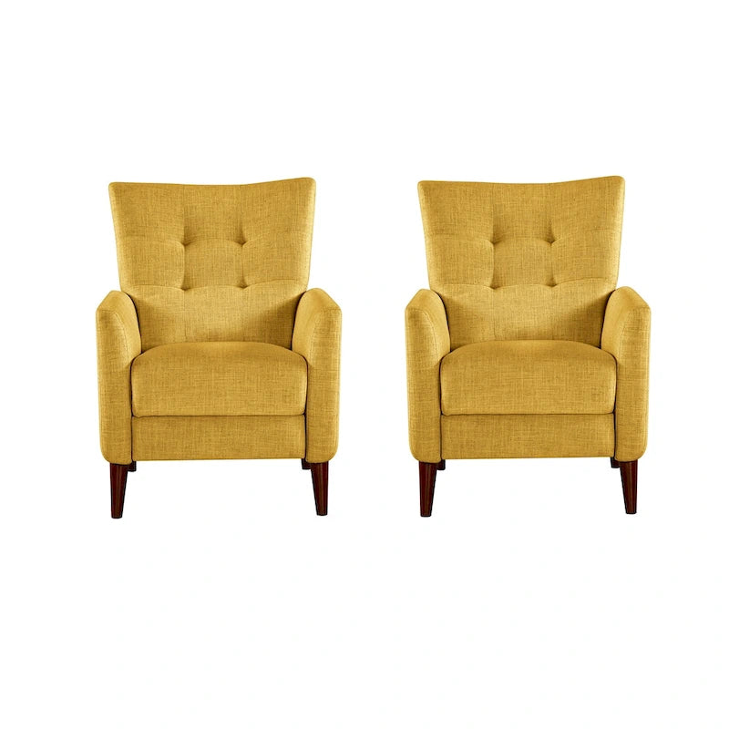 Fauteuils inclinables manuels modernes Aurora (lot de 2) avec pieds en bois massif