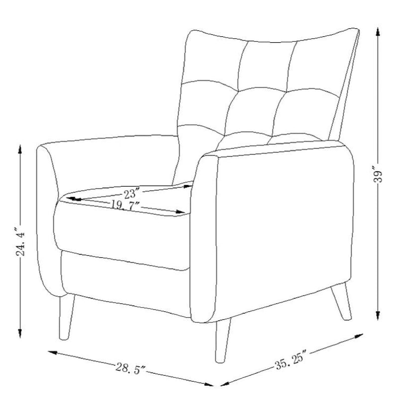 Fauteuils inclinables manuels modernes Aurora (lot de 2) avec pieds en bois massif