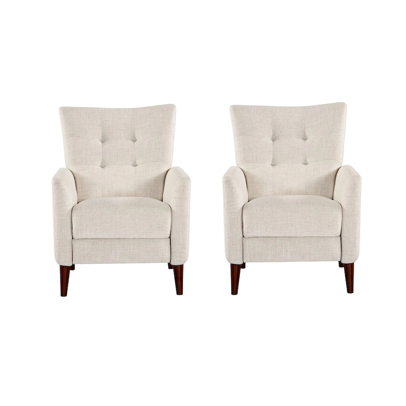 Fauteuils inclinables manuels modernes Aurora (lot de 2) avec pieds en bois massif